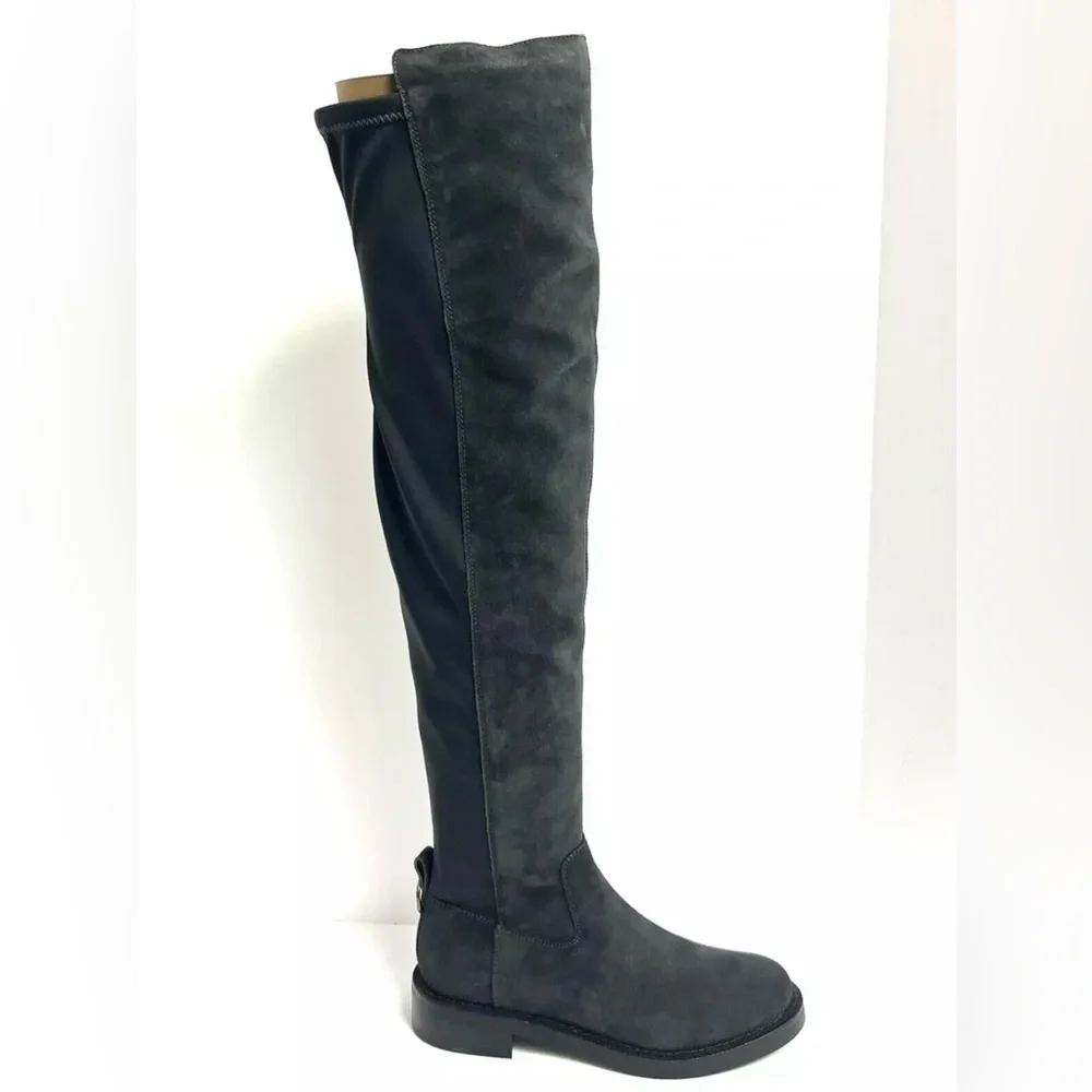 Sam Edelman Womens Narisa Over The Knee Boot Grey Suede 7 M